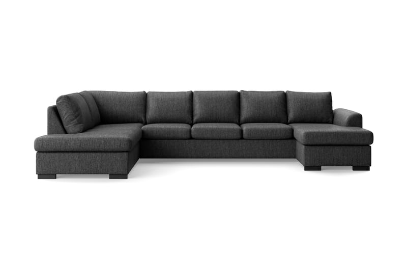U-sofa Ohio Large med Divan Høyre - Svart - Hagemøbler & utemiljø - Puter - Hagepute ute