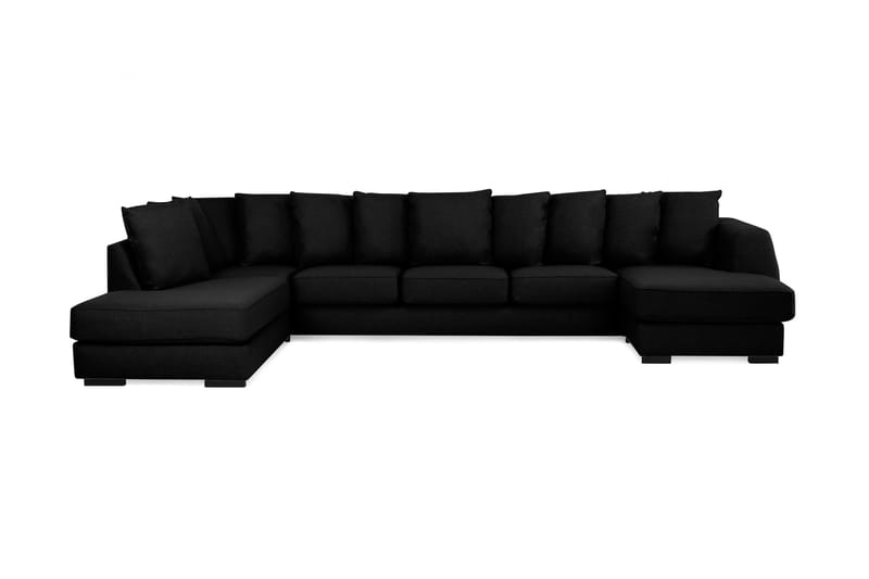 U-sofa Ontario Large med Divan Høyre inkl. Konvoluttputer - Svart - Møbler - Sofaer - Sofaer med sjeselong