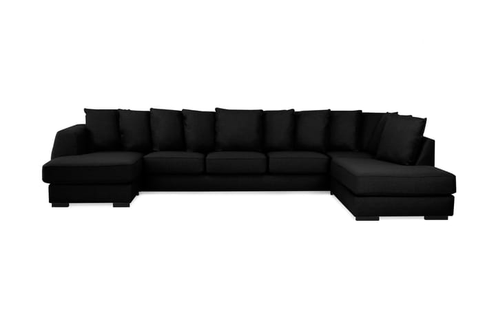 U-sofa Ontario Large med Divan Venstre inkl. Konvoluttputer - Svart - Møbler - Sofaer - U-sofa