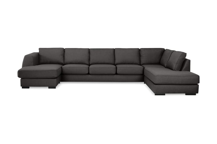 U-sofa Ontario Large med Divan Venstre - Mørkgrå - Møbler - Sofaer - Sofaer med sjeselong