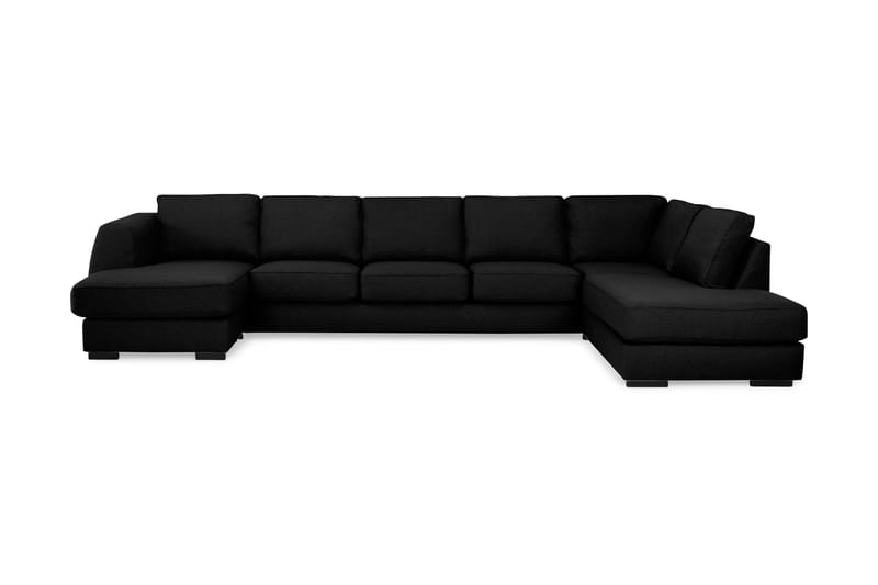 U-sofa Ontario Large med Divan Venstre - Svart - Møbler - Sofaer - U-sofa