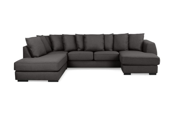 U-sofa Ontario med Divan Høyre inkl. Konvoluttputer - Mørkgrå - Møbler - Sofaer - U-sofa