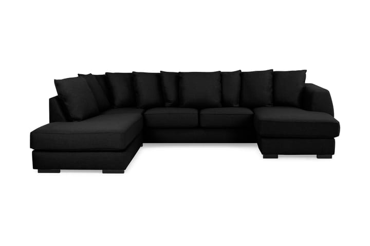 U-sofa Ontario med Divan Høyre inkl. Konvoluttputer - Svart - Møbler - Sofaer - Sofaer med sjeselong