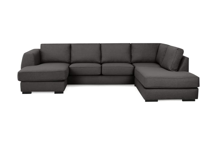 U-sofa Ontario med Divan Venstre - Mørkgrå - Møbler - Sofaer - Sofaer med sjeselong - 4 seters sofa med divan