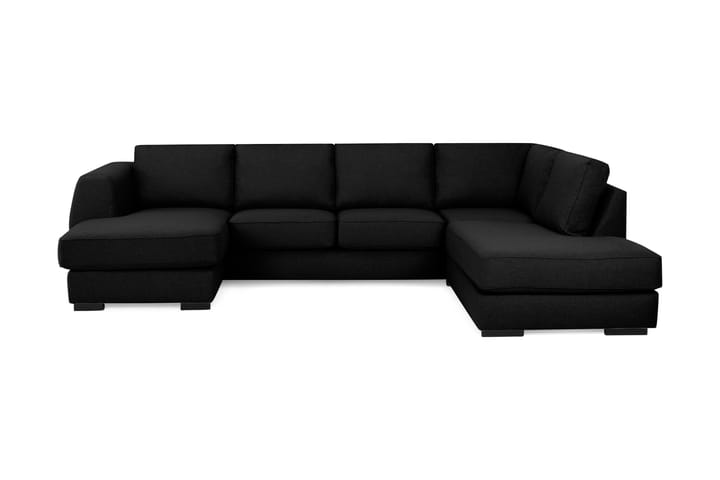 U-sofa Ontario med Divan Venstre - Svart - Møbler - Sofaer - Sofaer med sjeselong - 4 seters sofa med divan