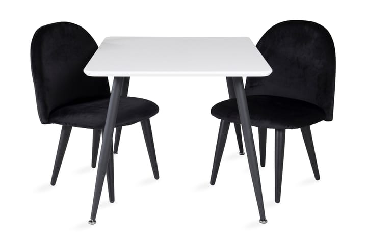 Nicci Spisegruppe 80 cm med 2 Spisestoler Fløyel - Møbler - Spisegrupper - Rektangulær spisegruppe