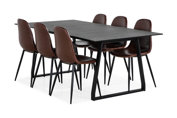 Spisebord Kaj 200 cm med 6 Nibe Spisestoler