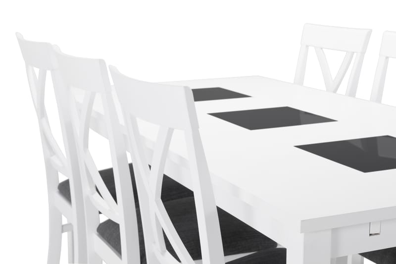 Spisebord Octavia med 6 Twain stoler - Hvit - Møbler - Spisegrupper - Rektangulær spisegruppe