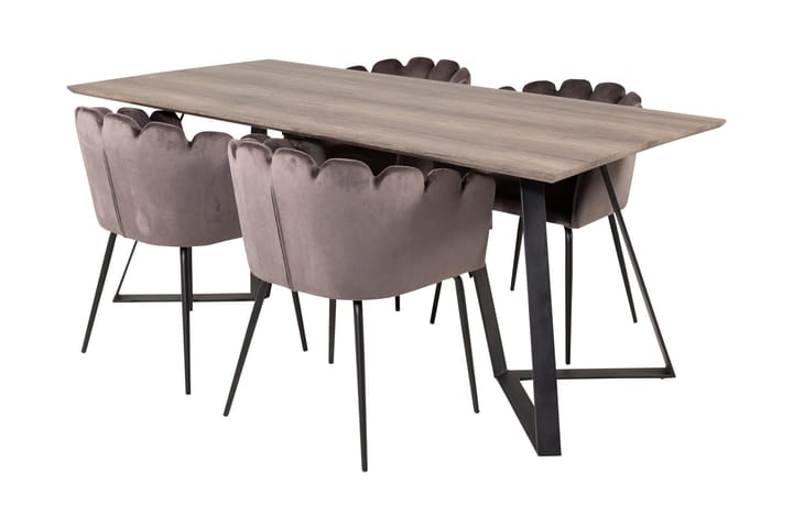 Spisegruppe Granville 180 cm med 4 Limhamn Spisestoler Grå - Furniture Fashion - Møbler - Spisegrupper - Rektangulær spisegruppe