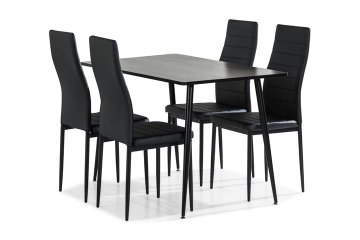Spisegruppe Jaunita 120 cm med 4 Naira Stol - Brun|Svart - Møbler - Bord - Spisebord & kjøkkenbord