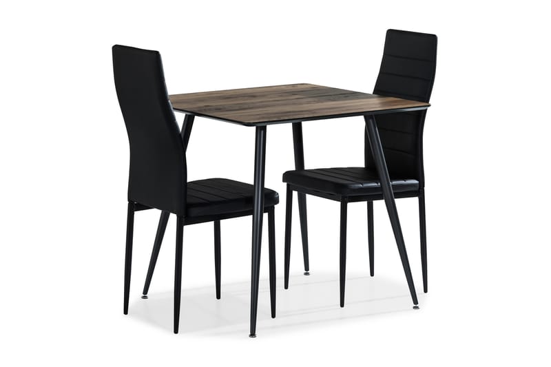 Spisegruppe Jaunita 80 cm med 2 Naira Stol - Brun|Svart - Møbler - Bord - Spisebord & kjøkkenbord