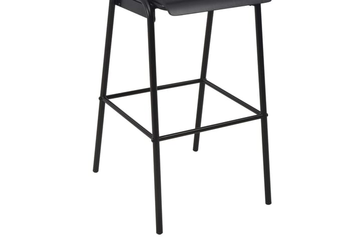Barstoler 2 stk svart solid kryssfinér stål - Svart - Møbler - Stoler - Barstol
