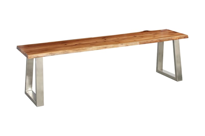 Benk 160 cm heltre akasie og rustfritt stål - Brun - Møbler - Stoler - Benk