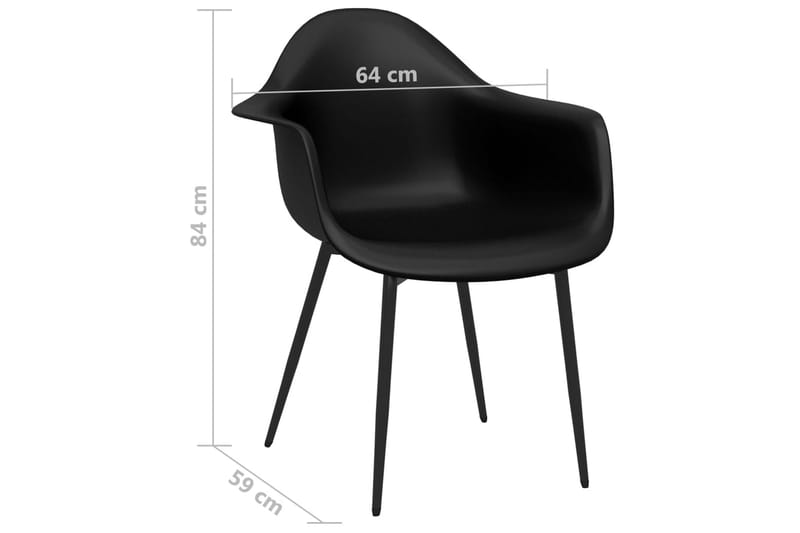 Spisestoler 4 stk svart PP - Svart - Møbler - Stoler - Karmstol