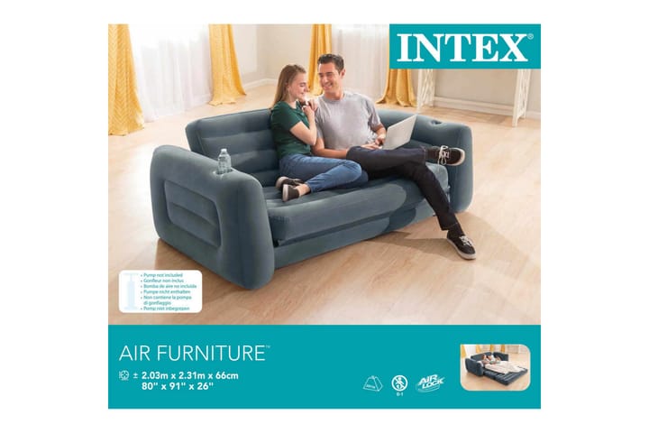 Intex Oppblåsbar stol 203x231x66 cm mørkegrå - Grå - Møbler - Stoler - Lenestoler