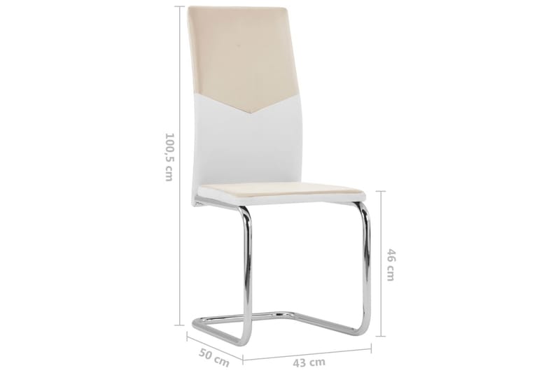 Frittbӕrende spisestoler 2 stk cappuccino kunstig skinn - Brun - Møbler - Stoler - Spisestuestoler & kjøkkenstoler