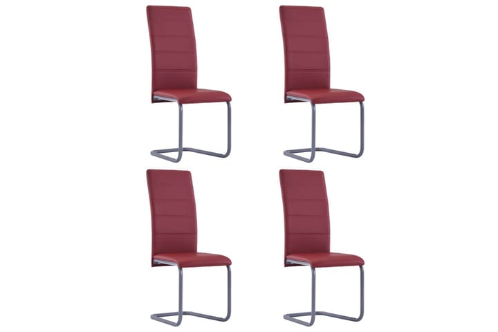 Frittbӕrende spisestoler 4 stk rød kunstig skinn - Rød - Møbler - Stoler - Spisestuestoler & kjøkkenstoler