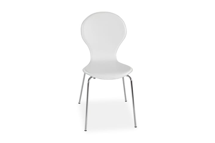 Kjøkkenstol Elisha Läder - Hvit|Krom - Møbler - Bord - Spisebord & kjøkkenbord