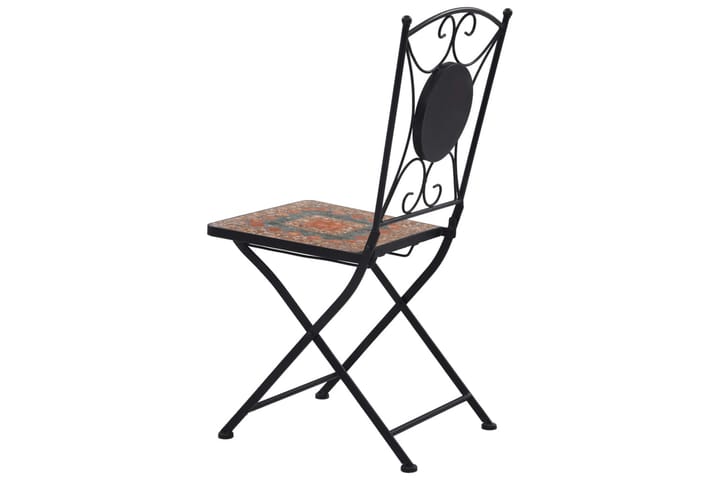 Mosaikkbistrostoler 2 stk oransje/grå - Oransj - Møbler - Stoler - Spisestuestoler & kjøkkenstoler