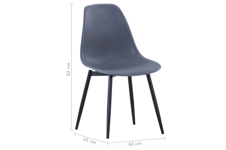 Spisestoler 2 stk grå PP - Grå - Møbler - Stoler - Spisestuestoler & kjøkkenstoler