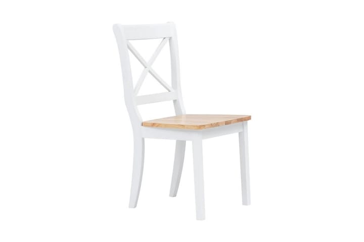 Spisestoler 2 stk hvit og lys heltre gummitre - Møbler - Stoler - Karmstol