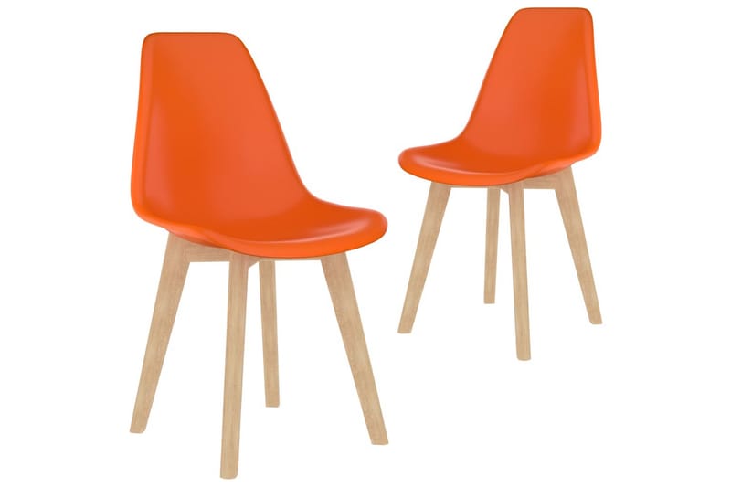 Spisestoler 2 stk oransje plast - Oransj - Møbler - Stoler - Spisestuestoler & kjøkkenstoler
