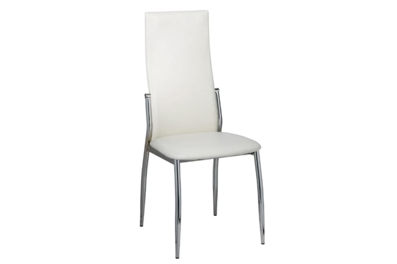 Spisestoler 4 stk hvit kunstig skinn - Hvit - Møbler - Stoler - Spisestuestoler & kjøkkenstoler