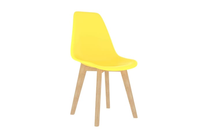 Spisestoler 6 stk gul plast - Gul - Møbler - Stoler - Spisestuestoler & kjøkkenstoler