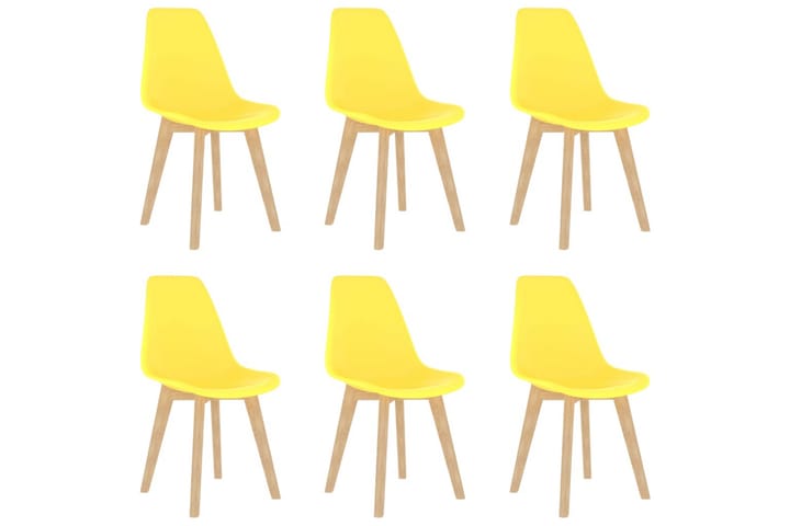 Spisestoler 6 stk gul plast - Gul - Møbler - Stoler - Spisestuestoler & kjøkkenstoler