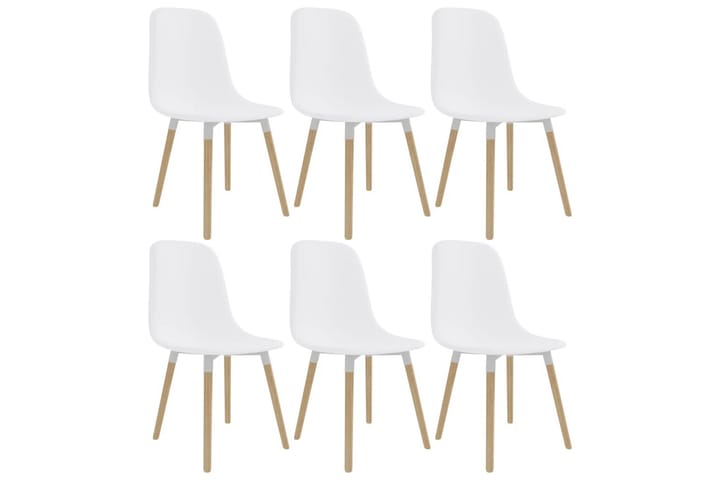Spisestoler 6 stk hvit plast - Møbler - Stoler - Spisestuestoler & kjøkkenstoler