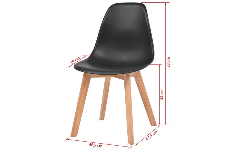 Spisestoler 6 stk svart plast - Svart - Møbler - Stoler - Spisestuestoler & kjøkkenstoler