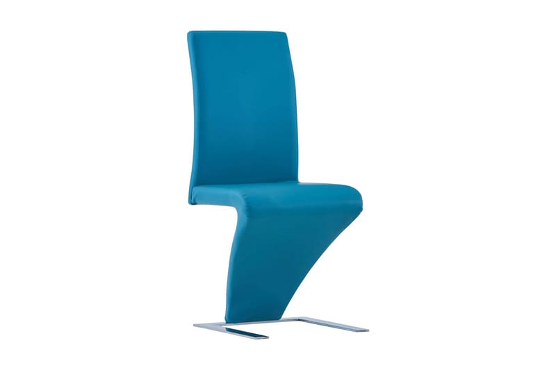 Spisestoler med sikksakkform 2 stk blått kunstig skinn - Møbler - Stoler - Karmstol