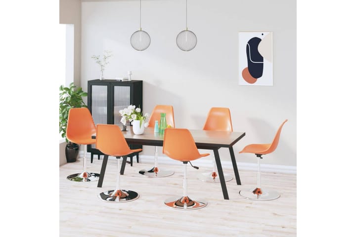 Svingbare spisestoler 6 stk oransje PP - Oransj - Møbler - Stoler - Spisestuestoler & kjøkkenstoler