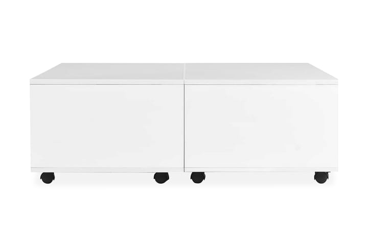 Salongbord høyglans hvit 100x100x35 cm - Hvit - Møbler - Bord - Sofabord