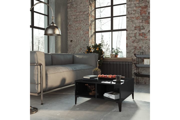Salongbord høyglans svart 60x60x30 cm sponplate - Svart - Møbler - Bord - Sofabord