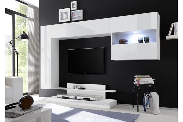 Mediamøbel Nickero 248 cm - Hvit - Møbler - TV- & Mediamøbler - TV-møbelsett