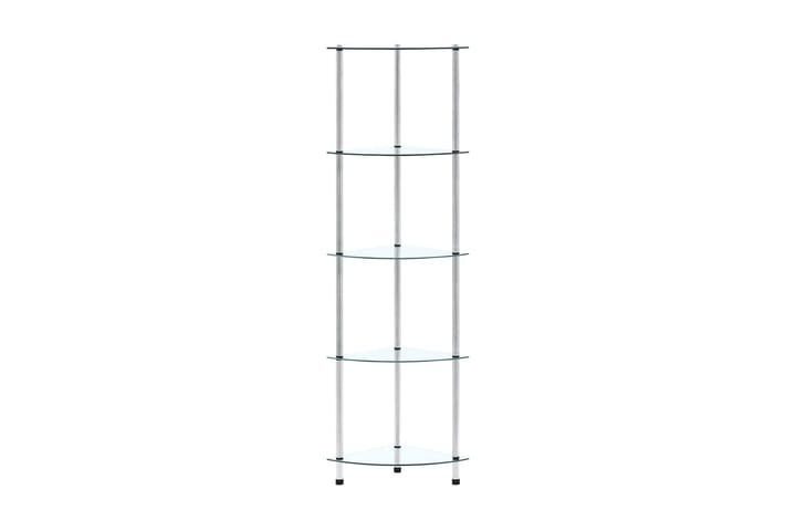 Hylle 5 etasjer gjennomsiktig 30x30x130 cm herdet glass - Oppbevaring - Hylle - Hylleplan & hyllekonsoll