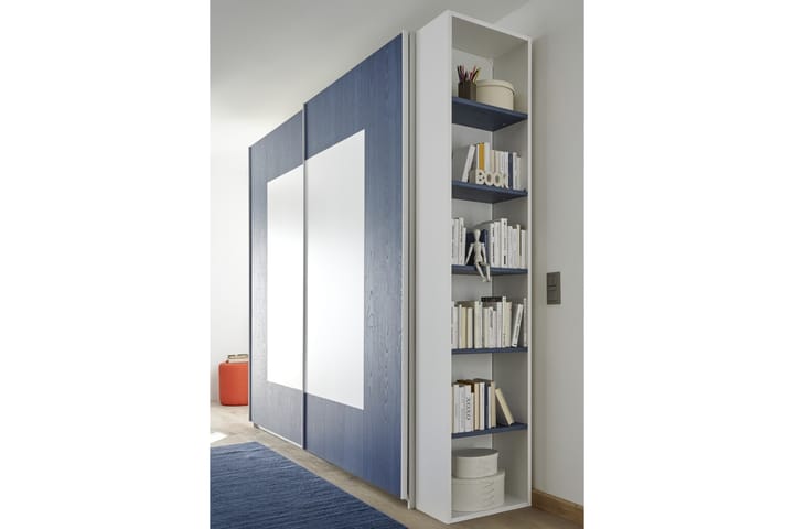 Bokhylle Latour 50 cm - Hvit|Blå - Oppbevaring - Garderober & garderobesystem
