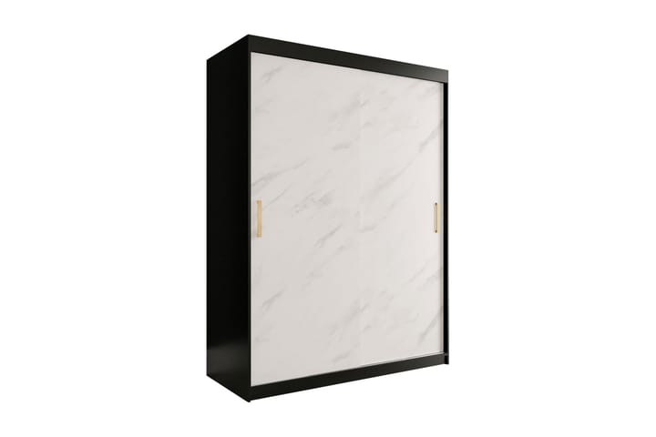 Garderob Marmesa 150 cm Marmormønster - Svart/Hvit/Gull - Oppbevaring - Garderober & garderobesystem