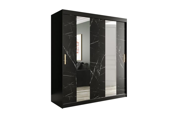 Garderob med Speil Midt Marmesa 180 cm Marmormønster