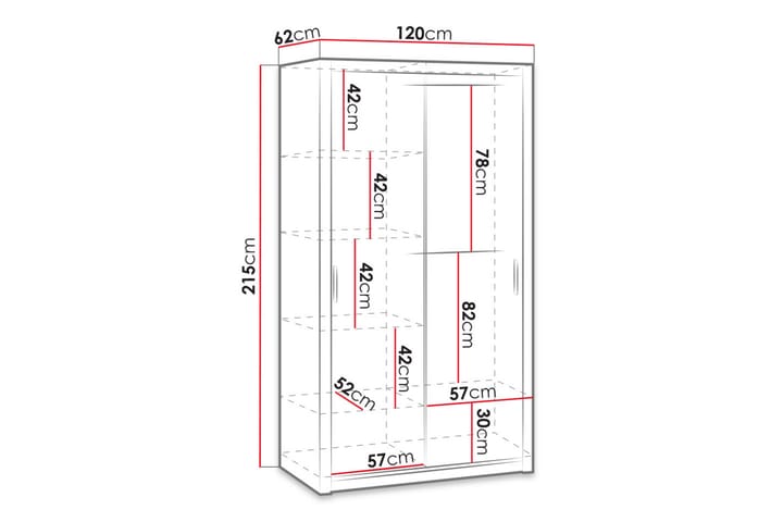 Garderobe Barriga 120 cm med Speil - Natur - Oppbevaring - Garderober & garderobesystem
