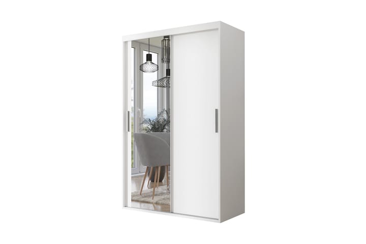 Garderobe Collado med Speil 120 cm - Hvit - Oppbevaring - Garderober & garderobesystem