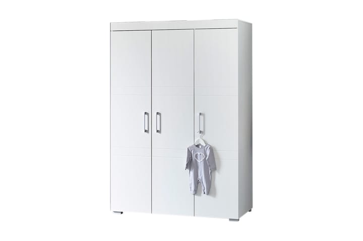 Garderobe  Getrudes 130 cm - Hvit|Sølv - Oppbevaring - Garderober & garderobesystem