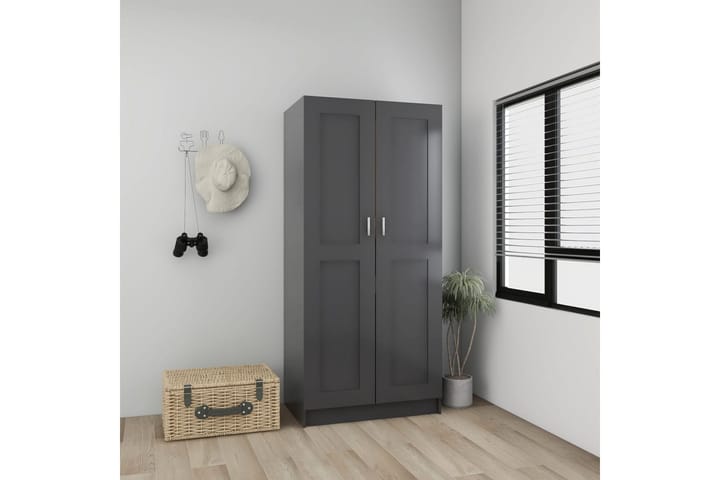 Garderobe grå 82,5x51,5x180 cm sponplate - Grå - Oppbevaring - Garderober & garderobesystem