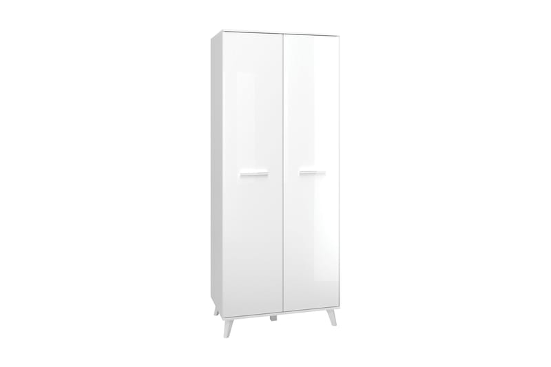 Garderobe Hazzard 198 cm - Hvit høyglans - Oppbevaring - Garderober & garderobesystem
