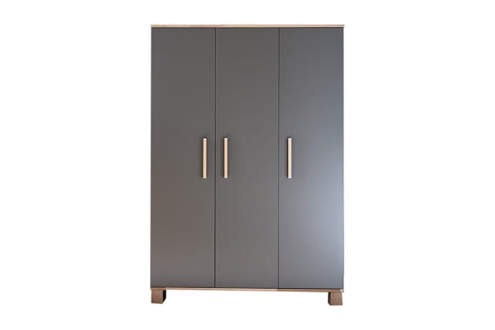 Garderobe  Rumley 131 cm - Grå|Tre|Natur|Sølv - Oppbevaring - Garderober & garderobesystem