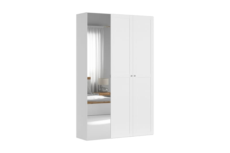 Garderobe Sosdala 150x45 cm med Speil - Hvit - Oppbevaring - Garderober & garderobesystem