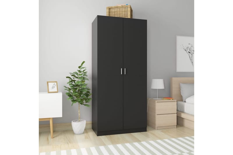 Garderobe svart 90x52x200 cm sponplate - Oppbevaring - Garderober & garderobesystem