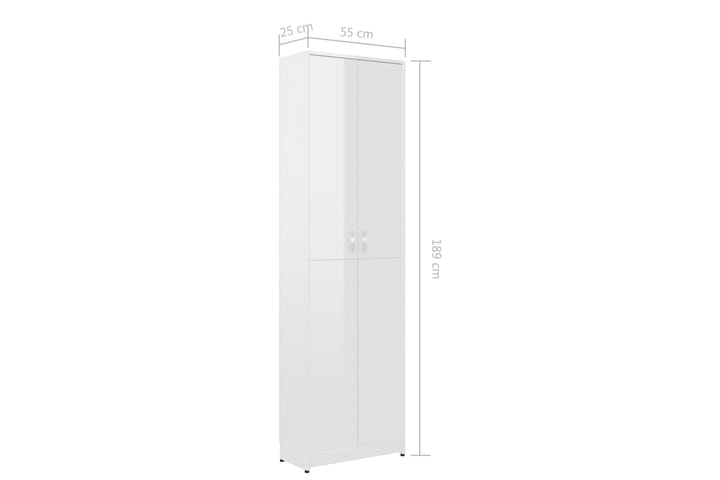 Garderobeskap høyglans hvit 55x25x189 cm sponplate - Hvit - Oppbevaring - Garderober & garderobesystem