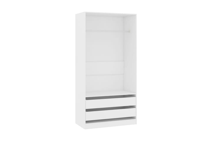 Garderobeskap hvit 100x50x200 cm sponplate - Hvit - Oppbevaring - Garderober & garderobesystem